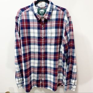 Roots Flannel Plaid Button Down Shirt